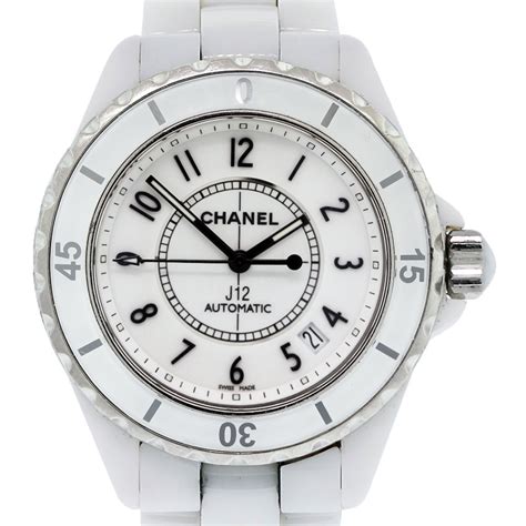 chanel white leather watch|White Chanel women's watch.